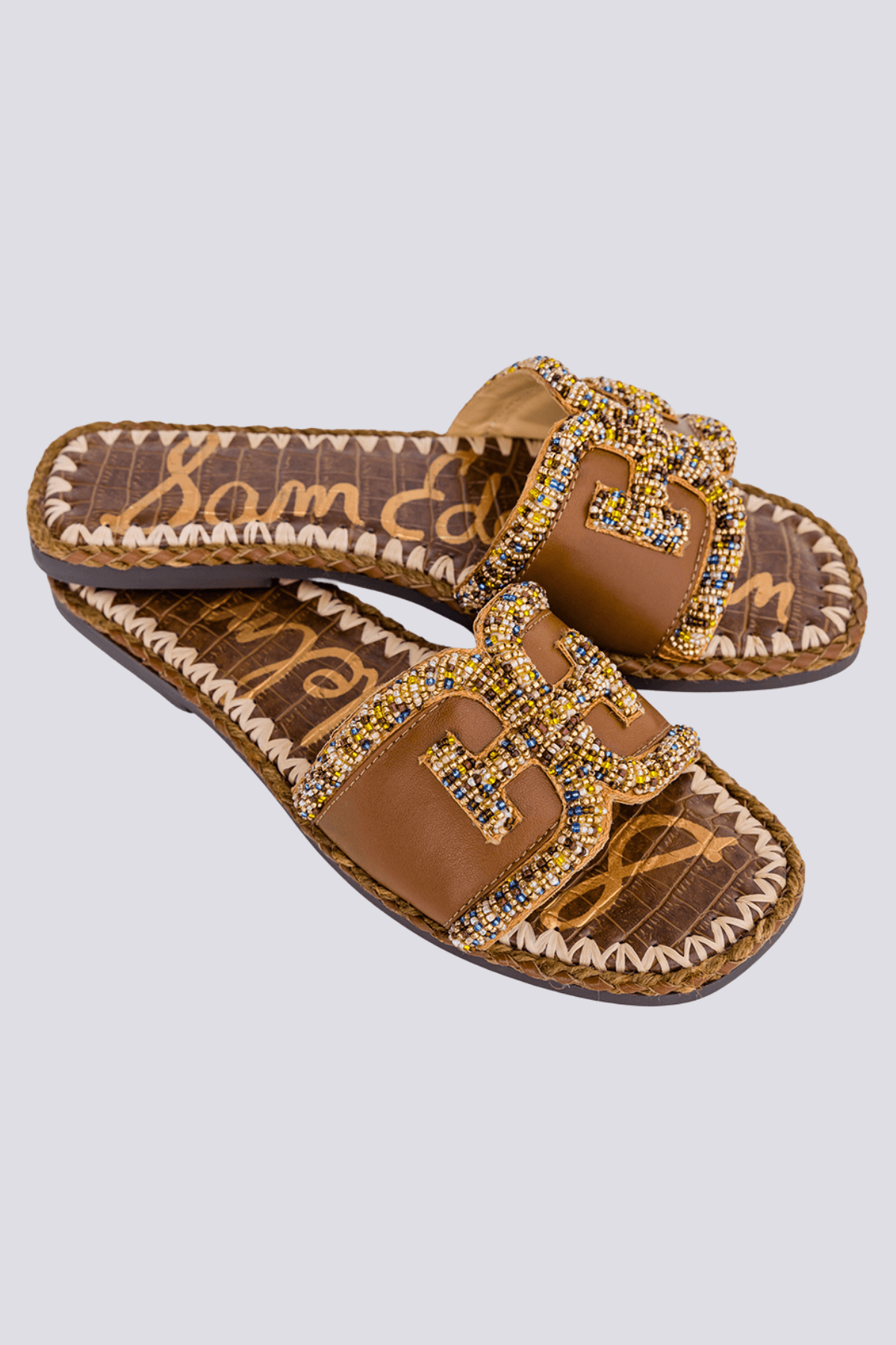 Sam Edelman Fitz Beaded Logo Sandals Social Threads