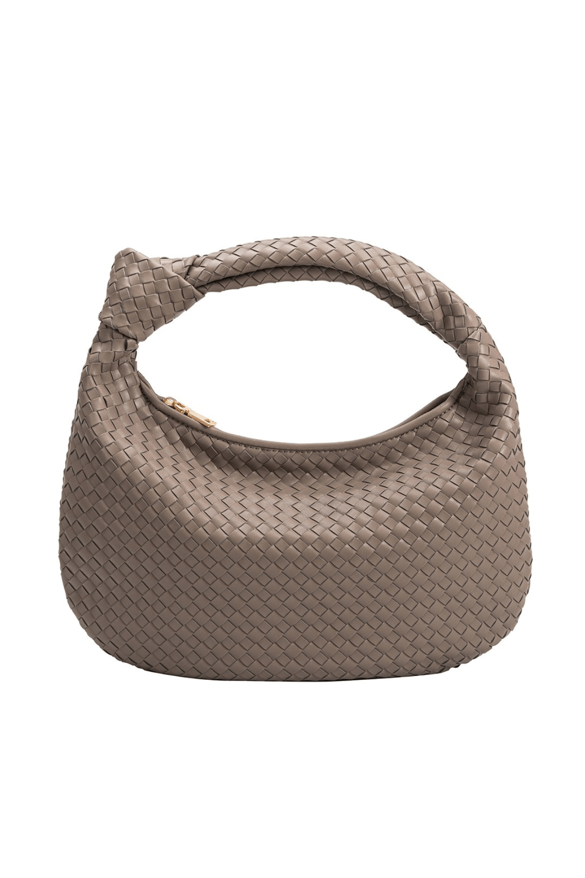 Melie Bianco Knotted Woven Vegan Suede Large Bag