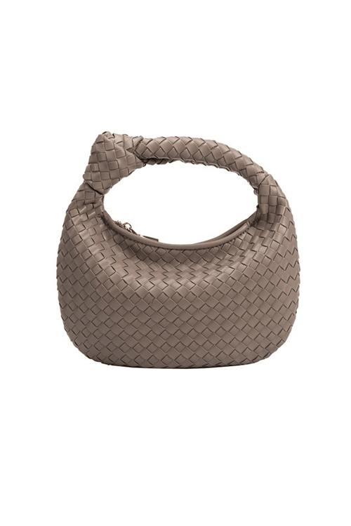 Melie Bianco Knotted Woven Vegan Leather Small Bag