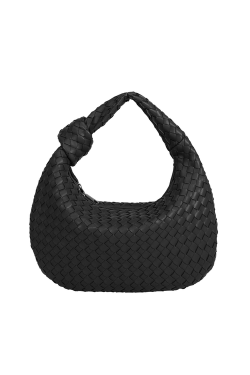 Melie Bianco Knotted Woven Vegan Leather Small Bag