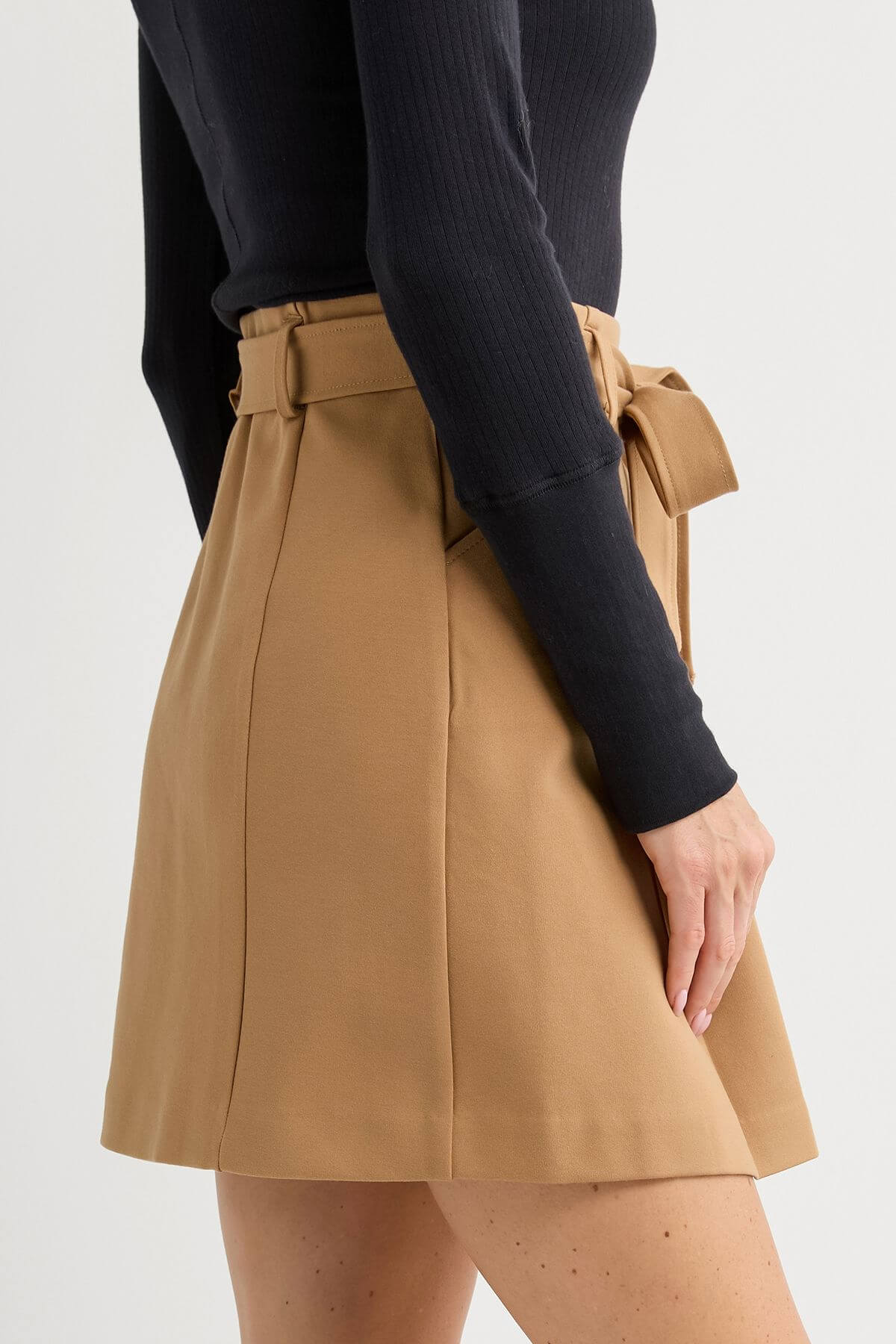 Button front tie waist skirt sale