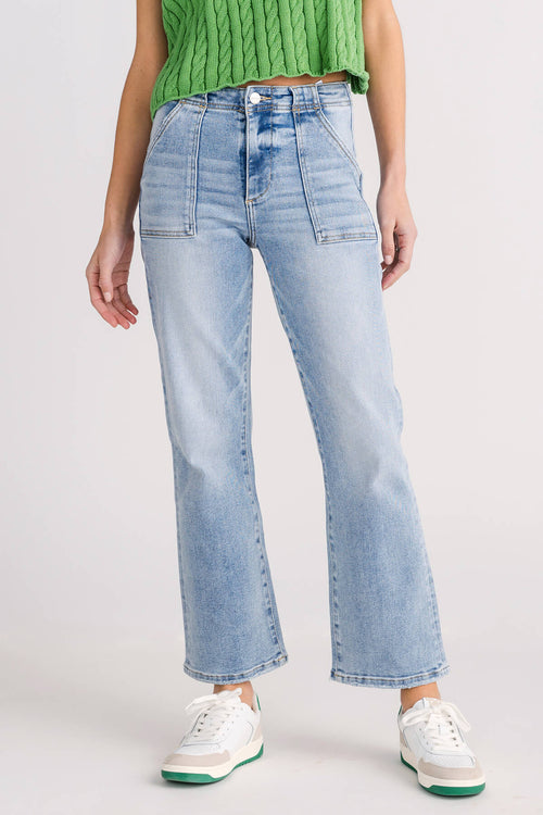 SALT TREE Risen Jeans - High Rise Ankle Slim Straight Jean - RDP5290  Darkblue at  Women's Jeans store