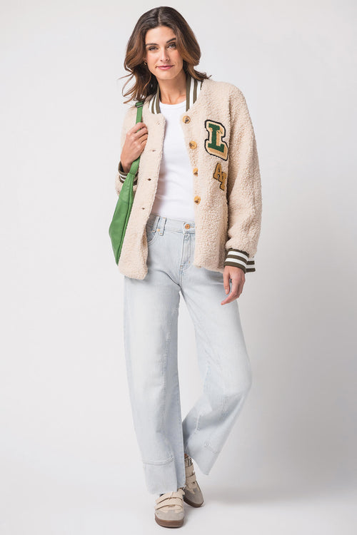 Mable Sherpa Patch Varsity Jacket