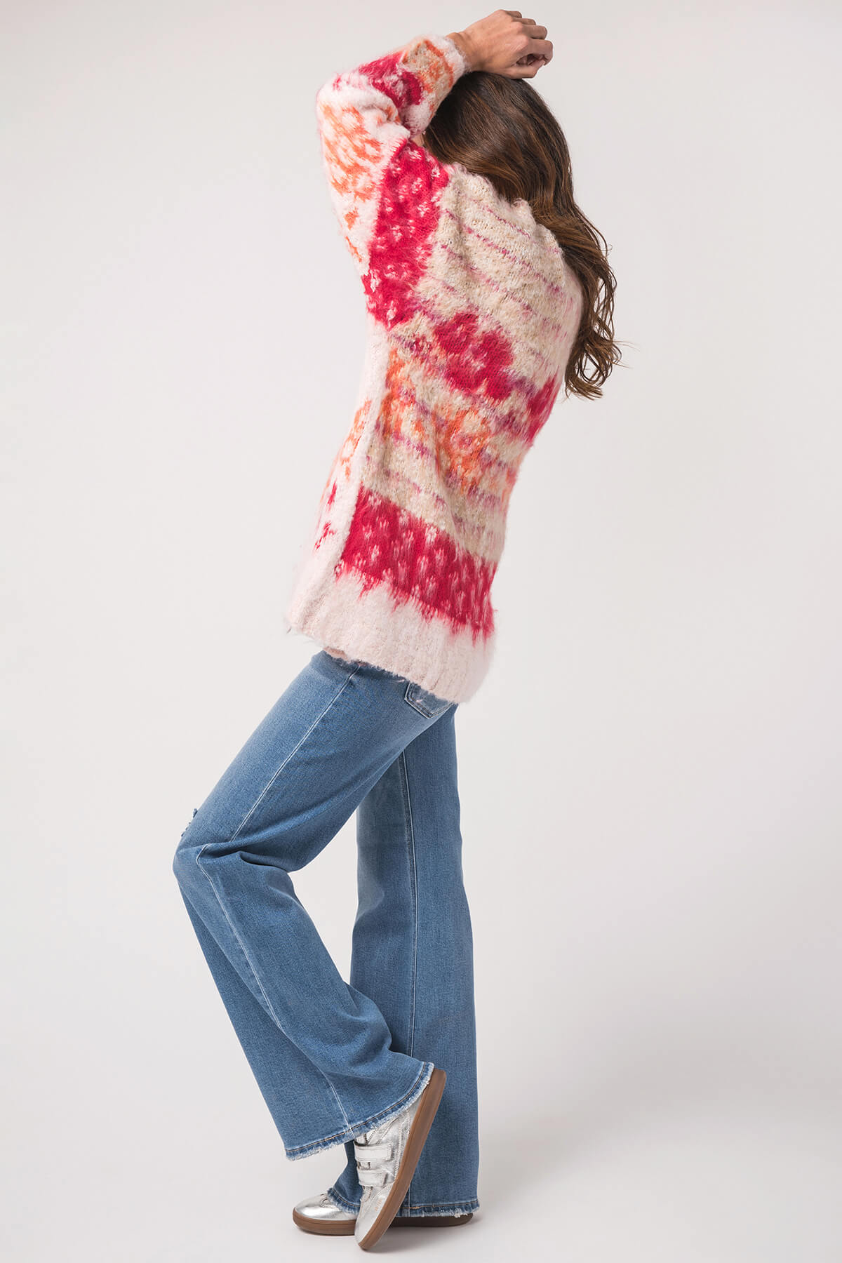 &Merci Oversized Fluffy Floral Cardigan