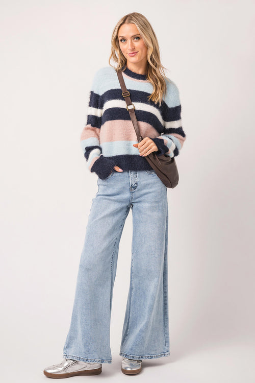 Raisonnel Soft Brushed Striped Sweater