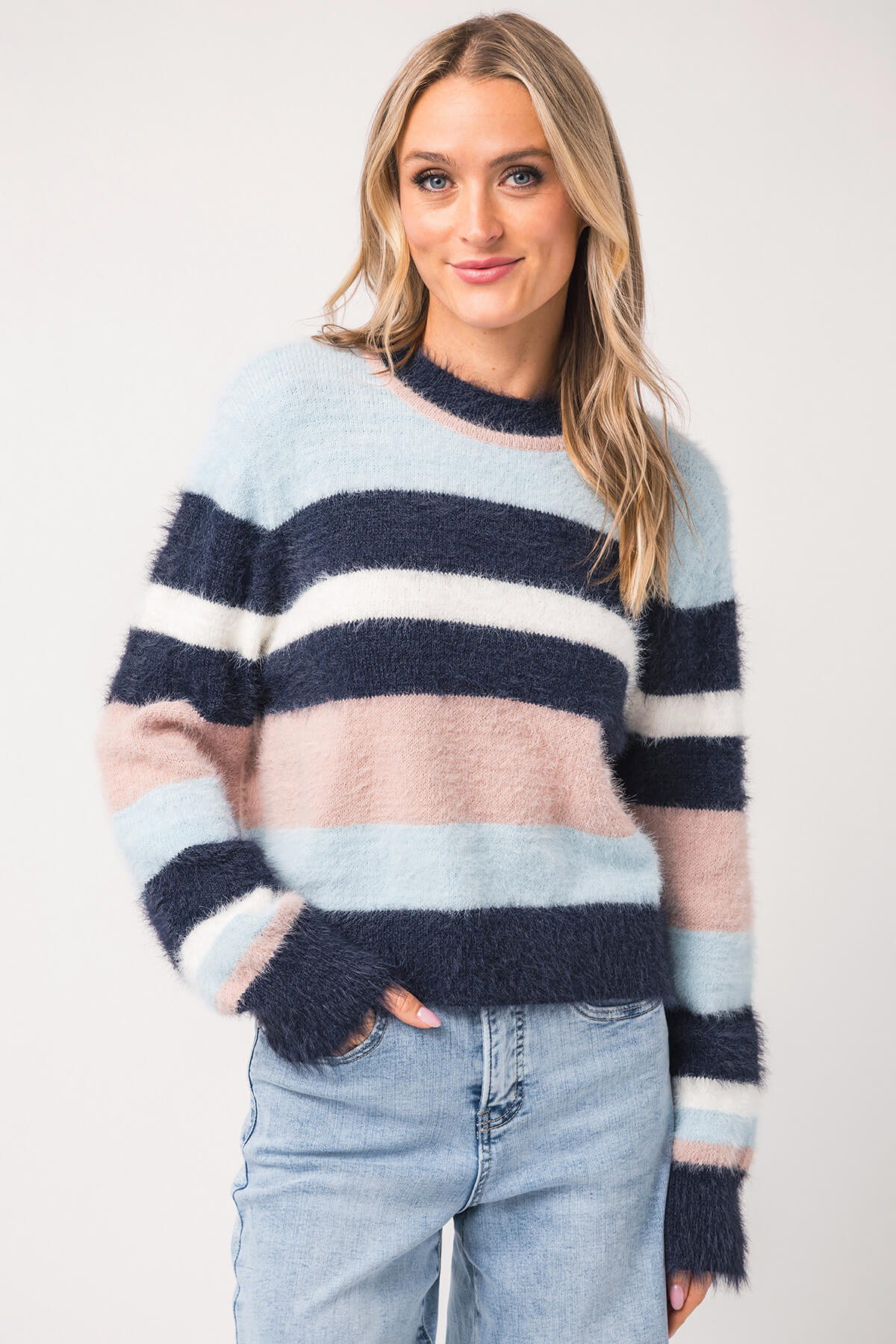 Raisonnel Soft Brushed Striped Sweater