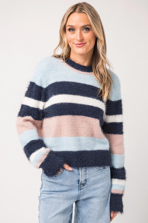 Raisonnel Soft Brushed Striped Sweater