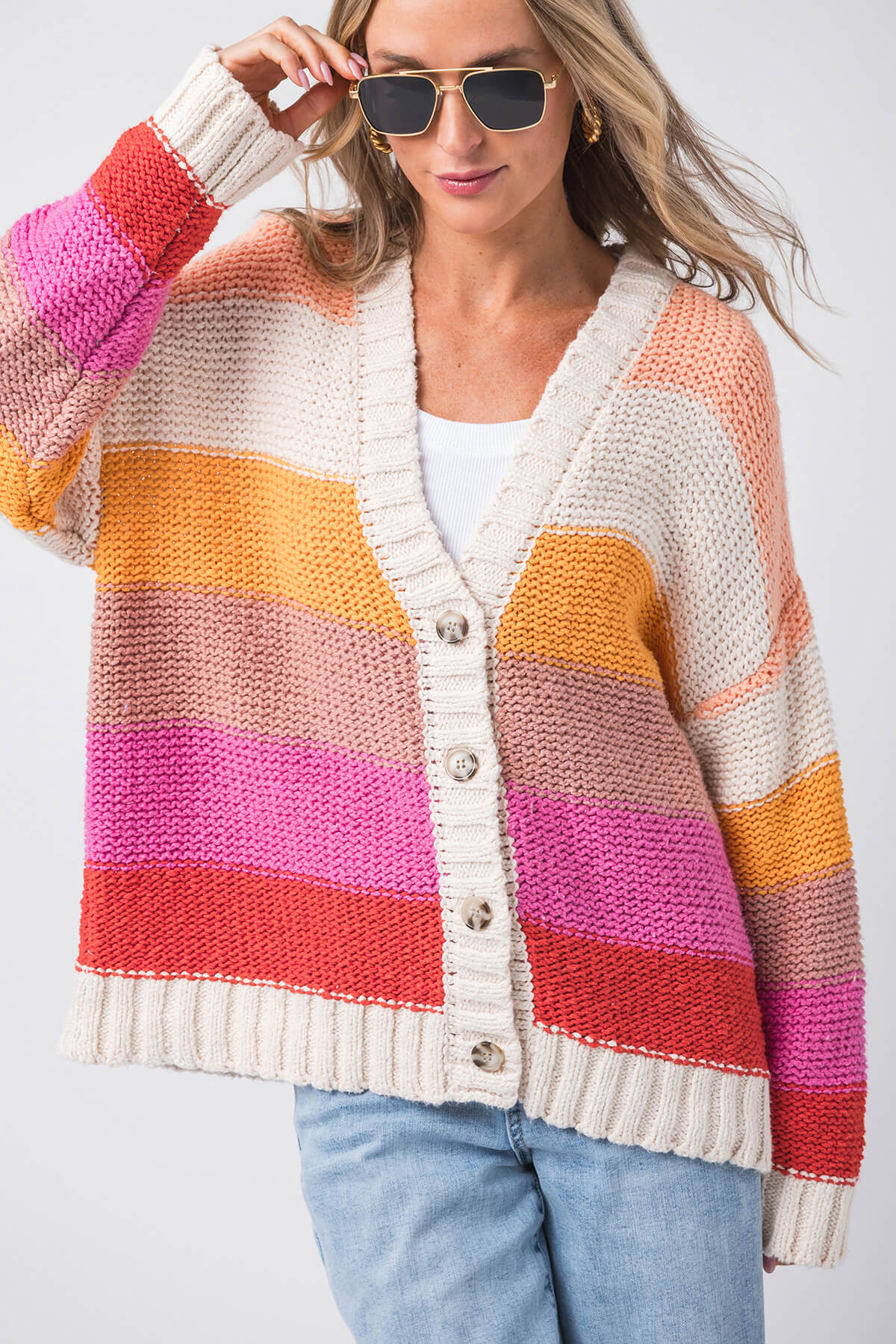 By Together Multi Striped Cardigan