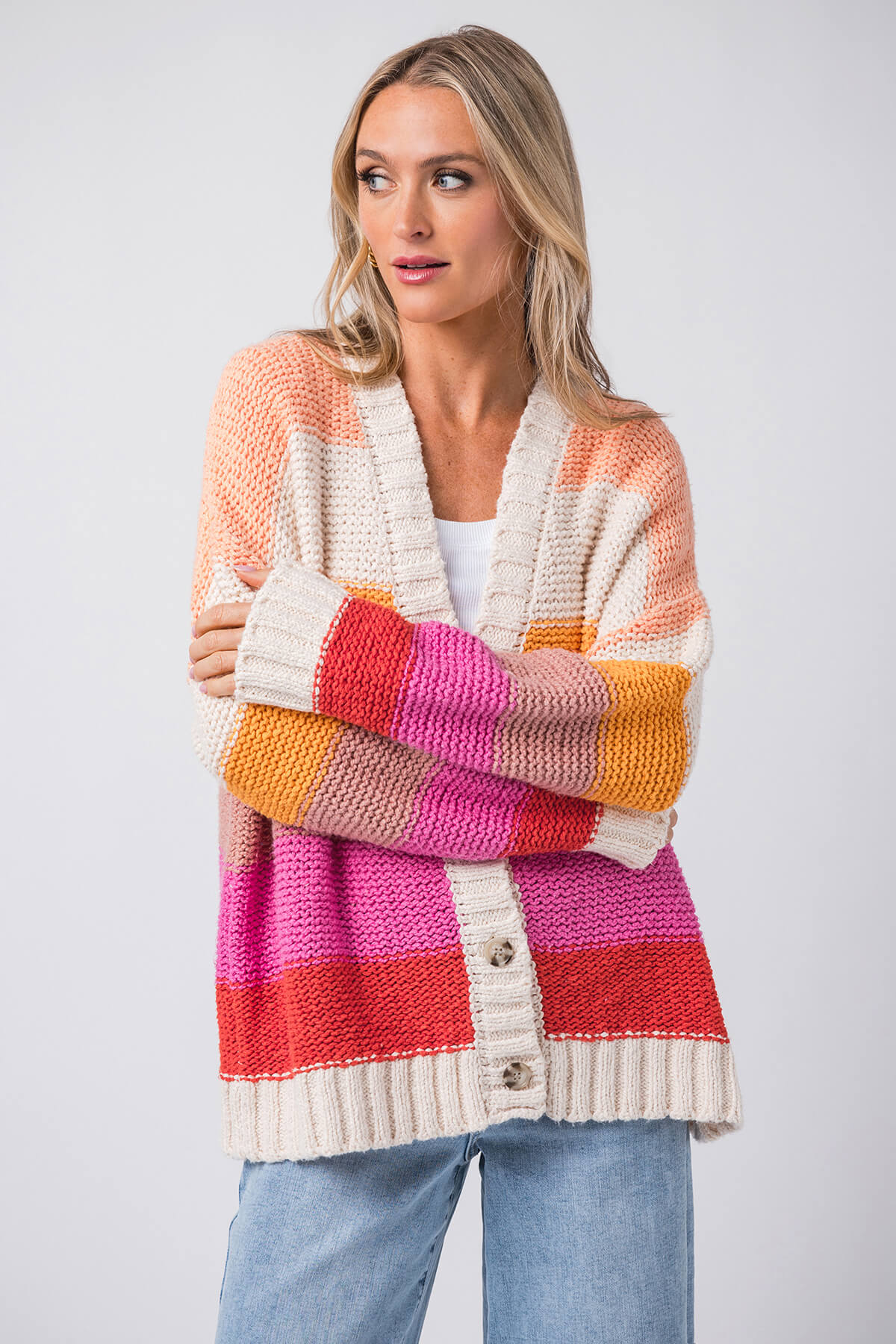 By Together Multi Striped Cardigan