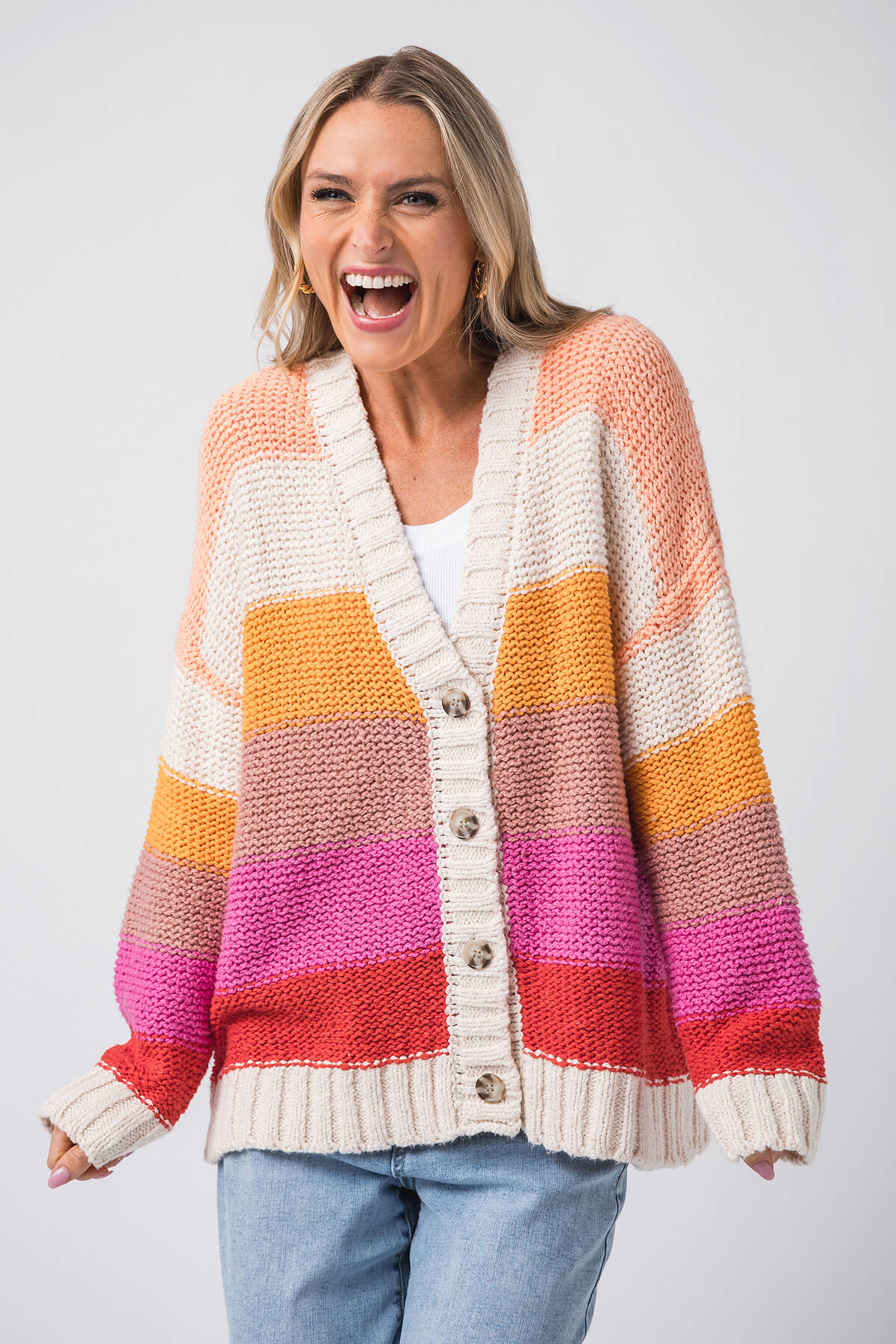 By Together Multi Striped Cardigan