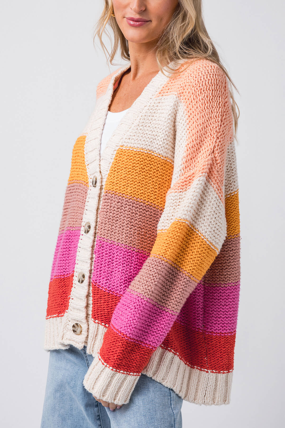 By Together Multi Striped Cardigan