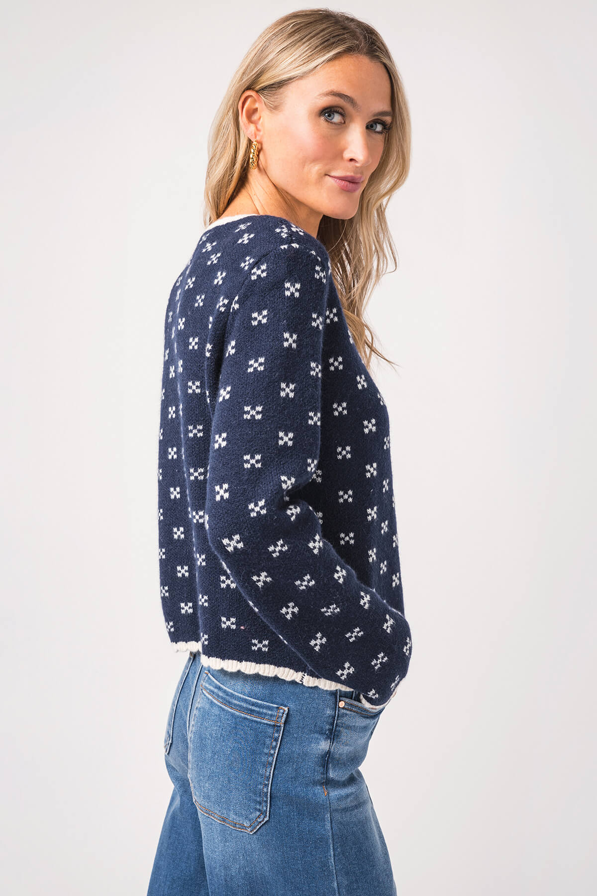 Raisonnel Patterned Button Cardigan