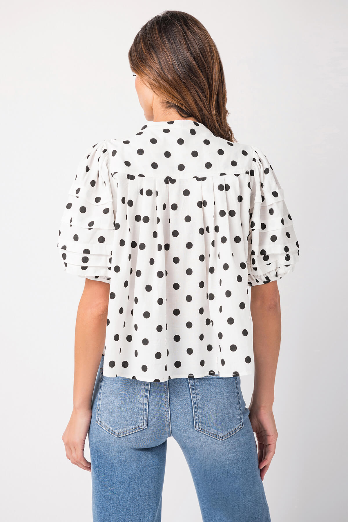 Olivaceous Polka Dot Blouse