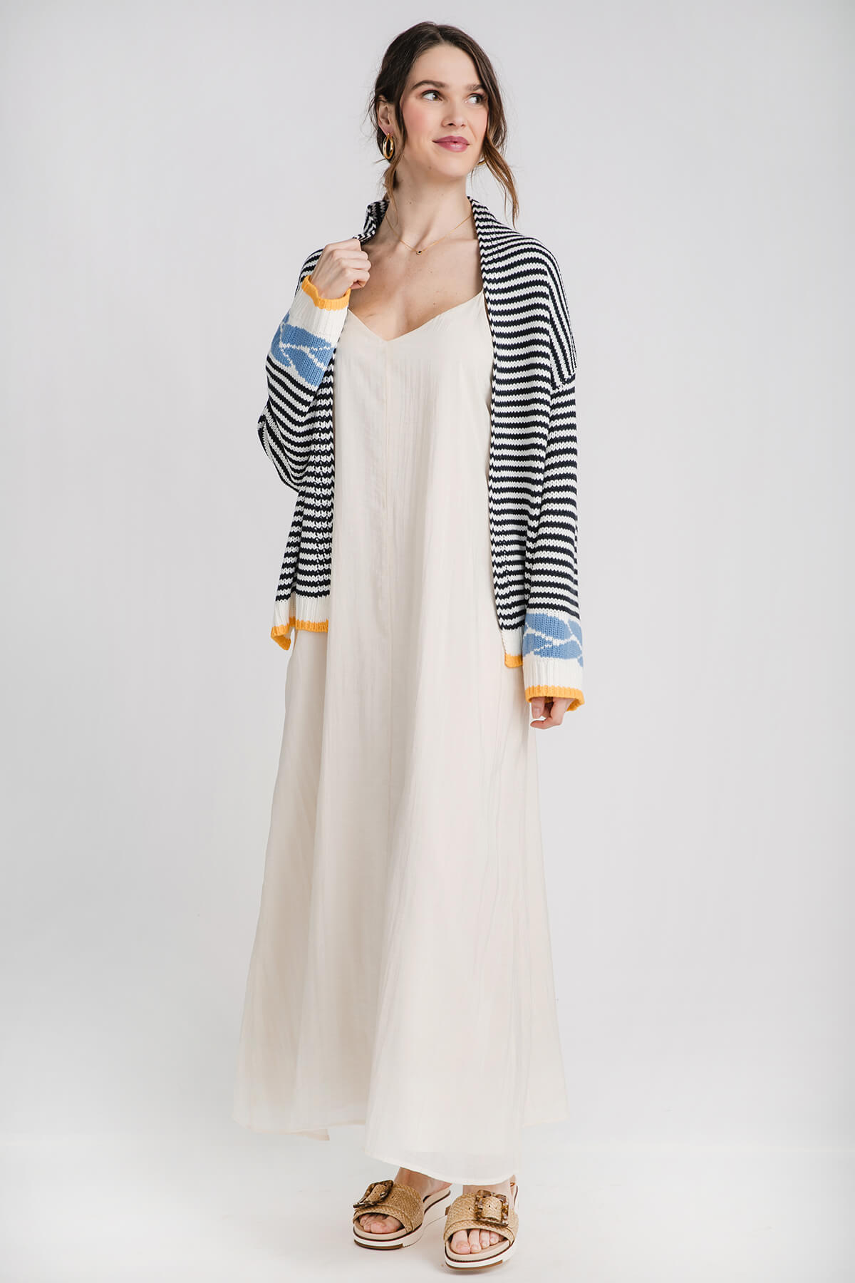 by Together Vneck Maxi Dress Ivory Size Large