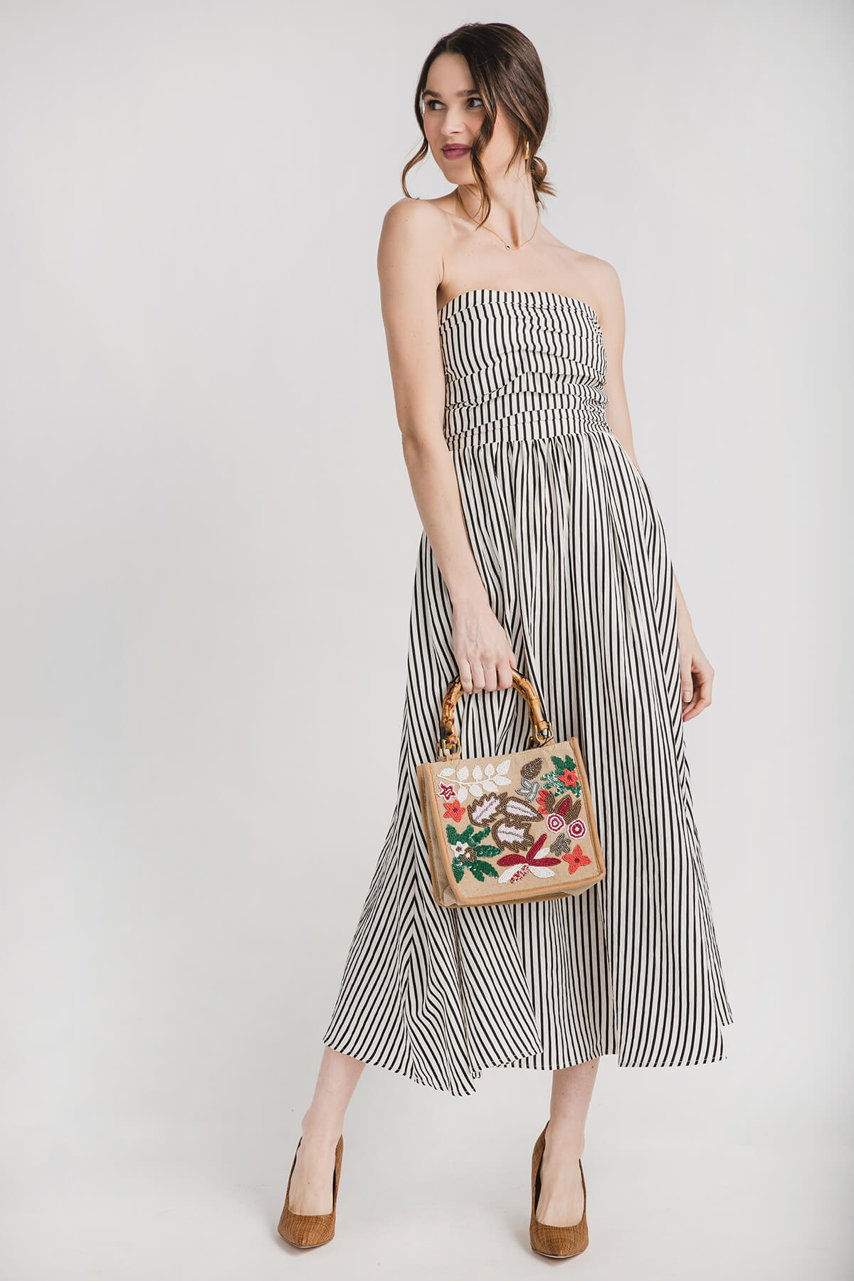 America and Beyond Midsummer Embellished Bamboo Handle Crossbody