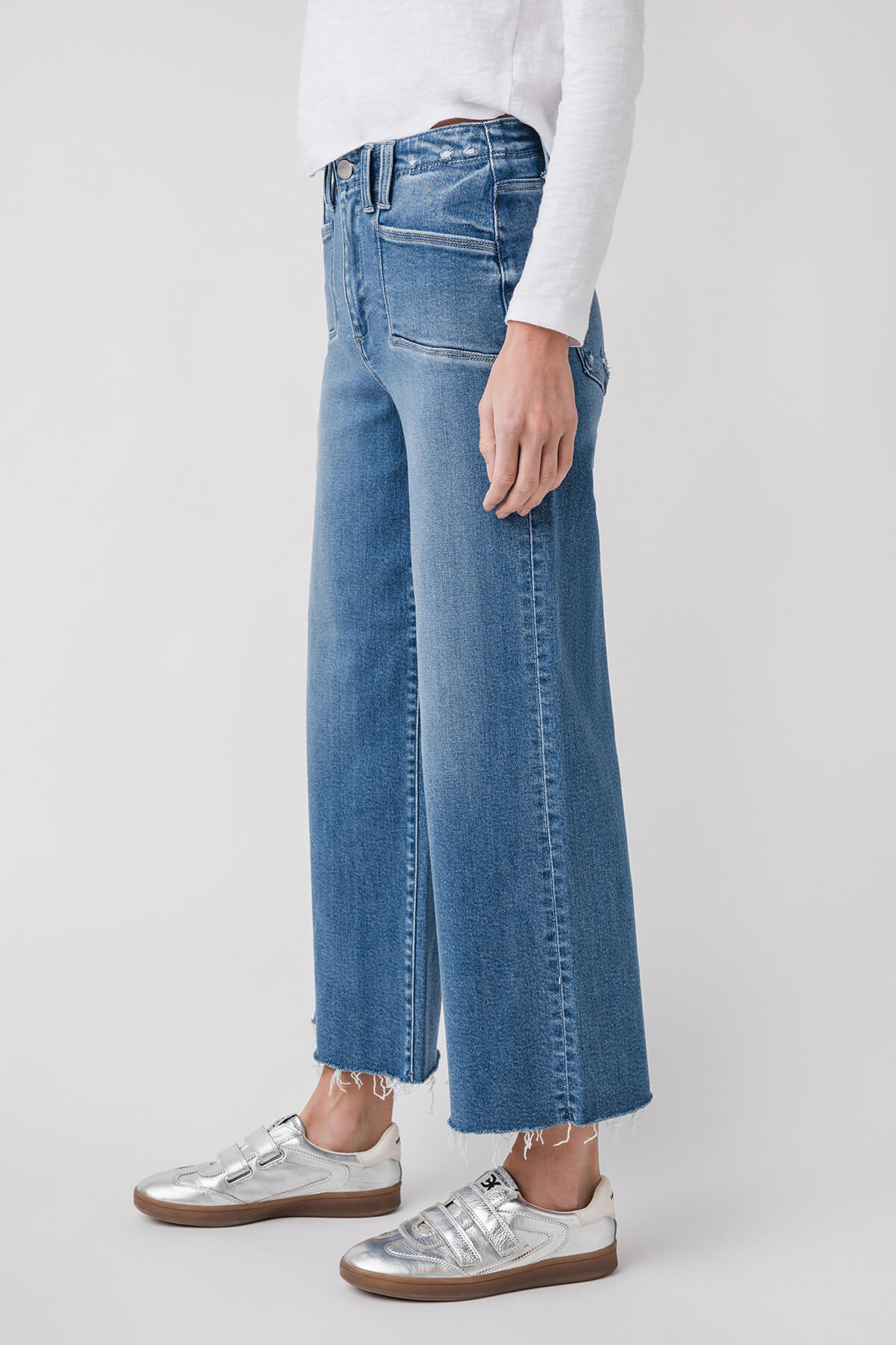 Risen Reese Diagonal Pocket Ankle Flare Jeans