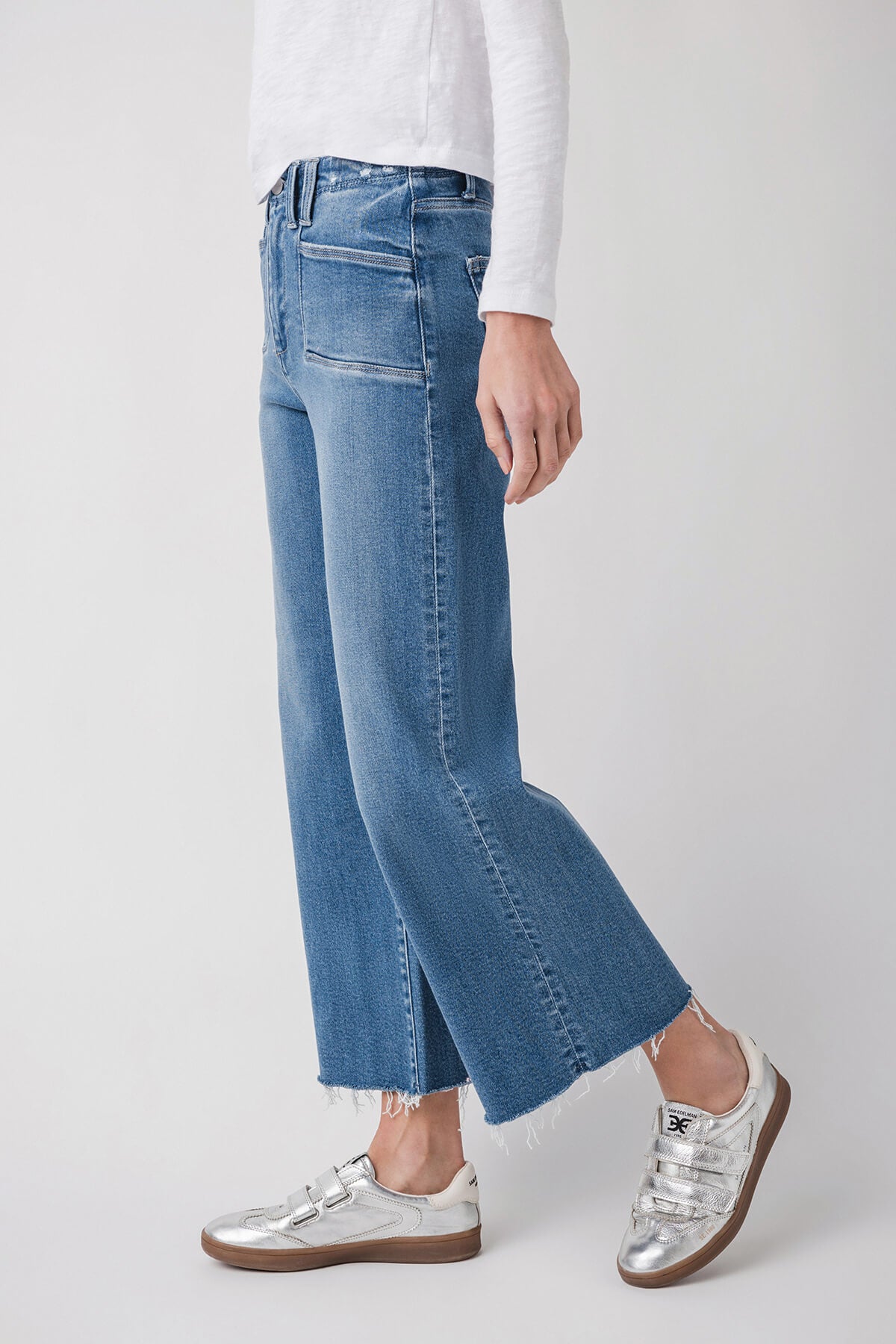 Risen Reese Diagonal Pocket Ankle Flare Jeans