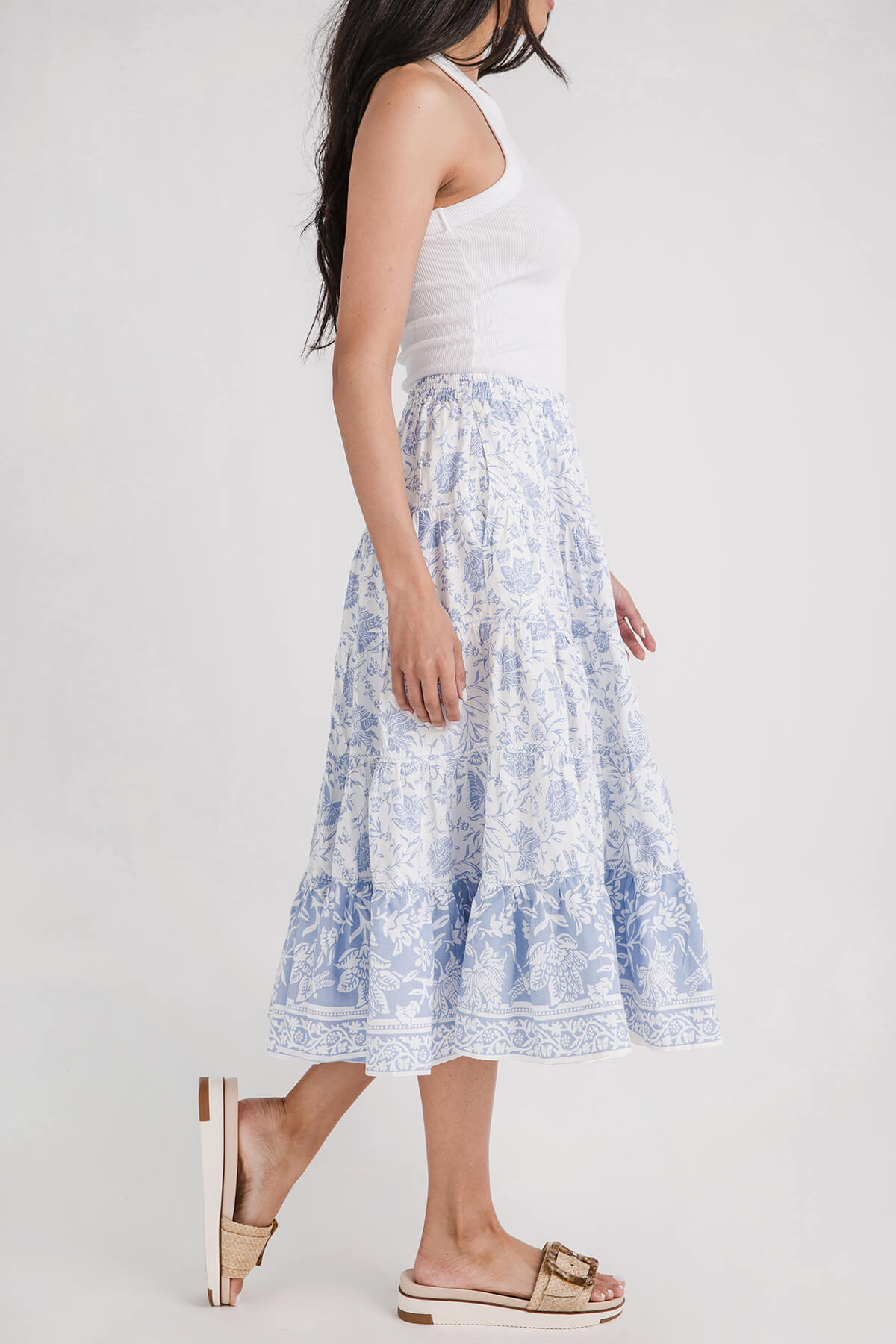 Free People Full Swing Printed Midi Skirt – Social Threads