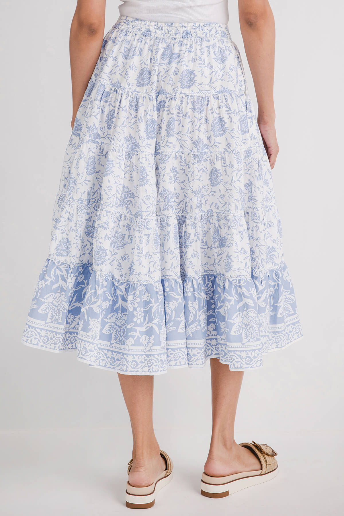 Free People Full Swing Printed Midi Skirt