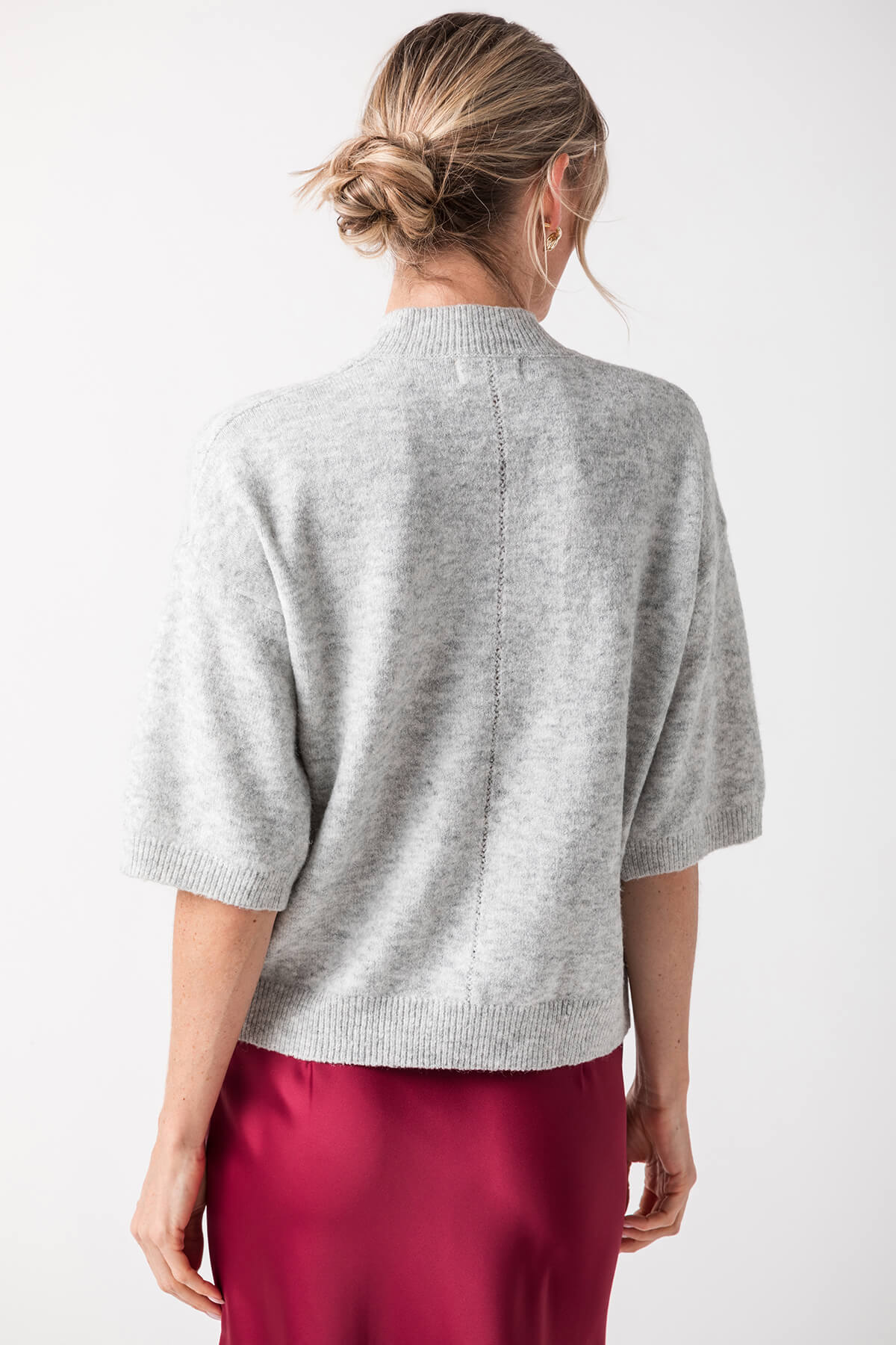 Look by M Mockneck Half Sleeve Sweater