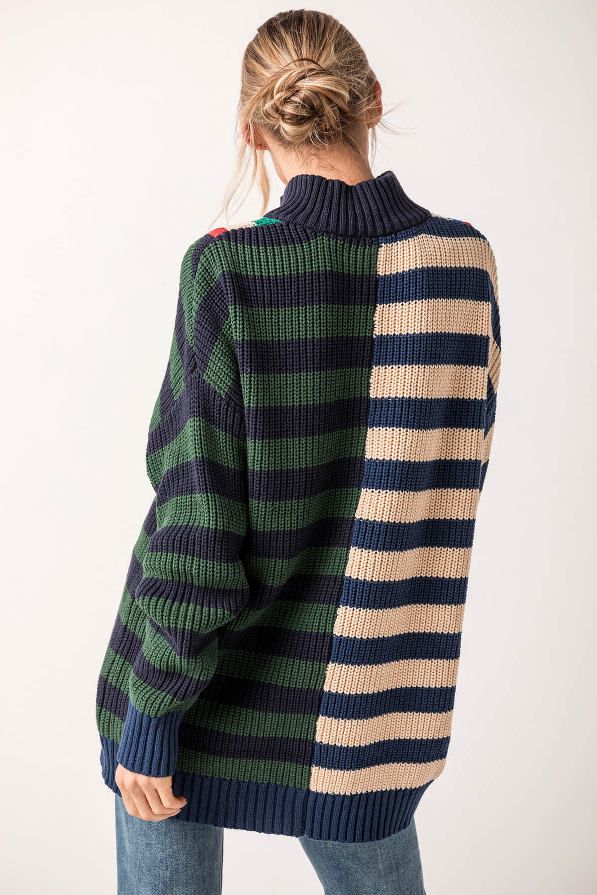 Dress Forum Colorburst Half Zip Collared Longline Sweater