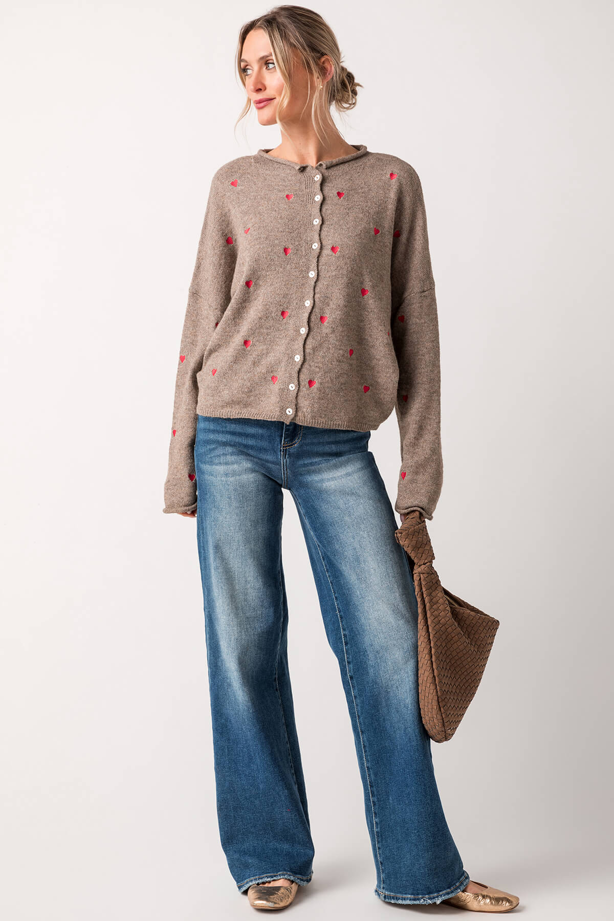 Things Between Embroidered Heart Piper Cardigan