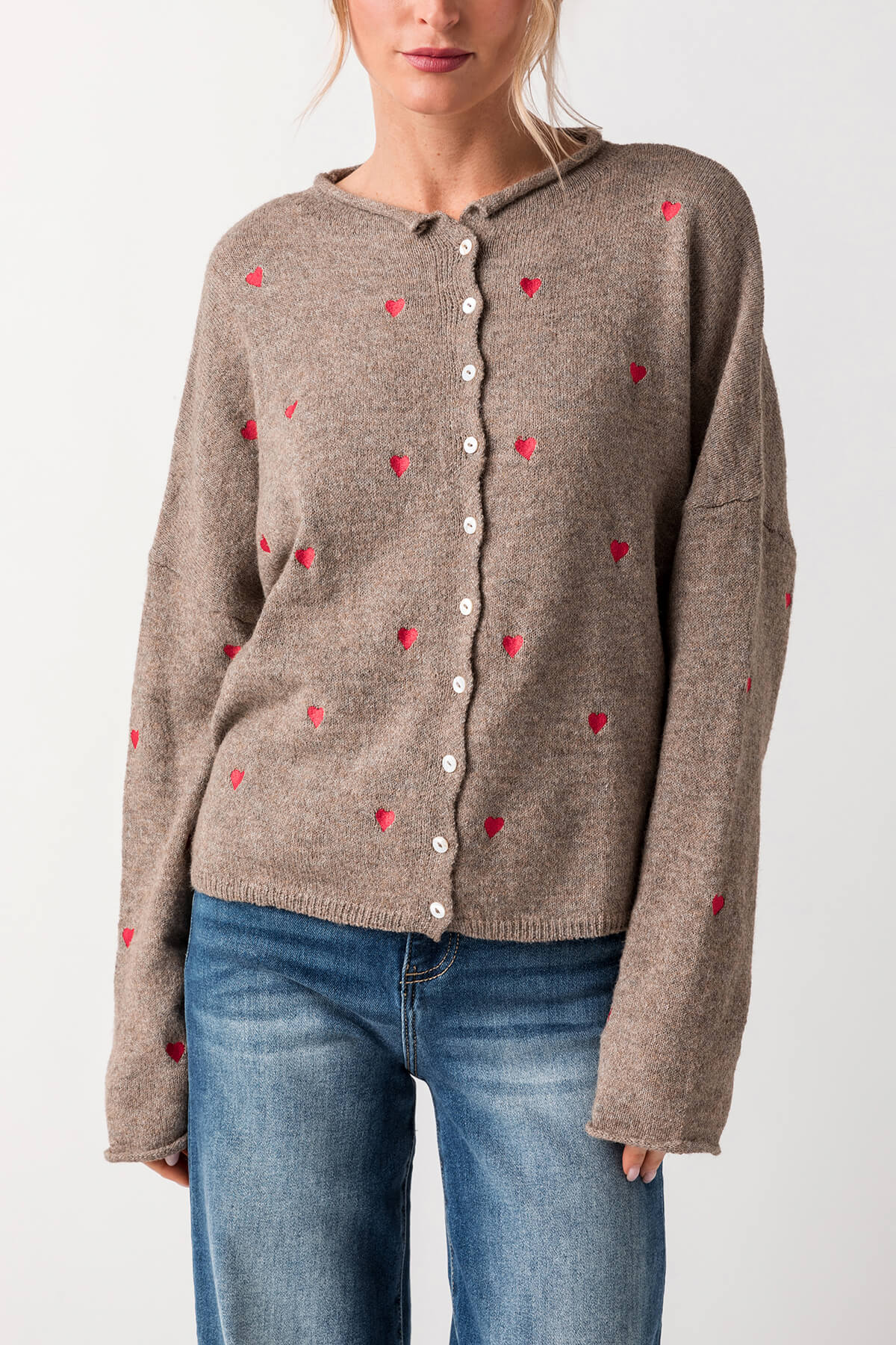 Things Between Embroidered Heart Piper Cardigan