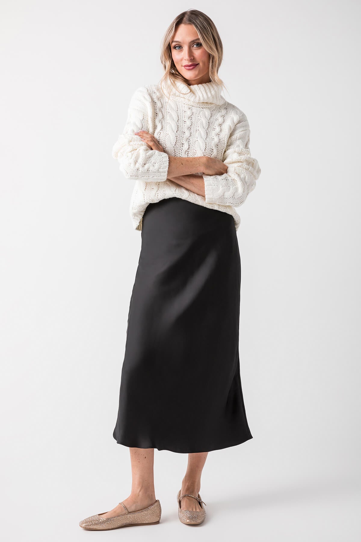 Z Supply Europa Poly Sheen Skirt