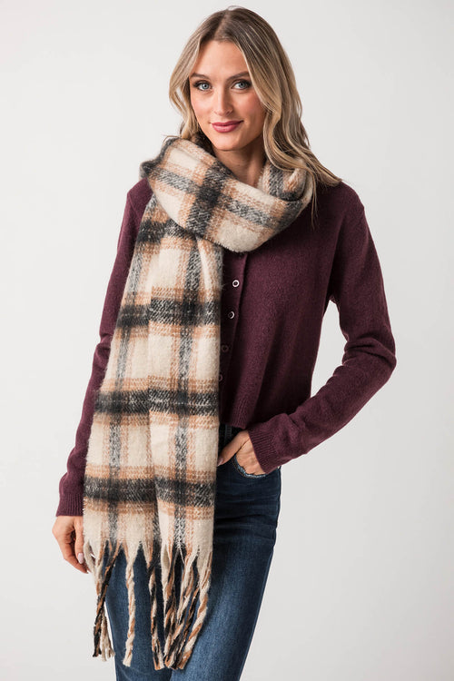 Look by M Muted Tartan Scarf