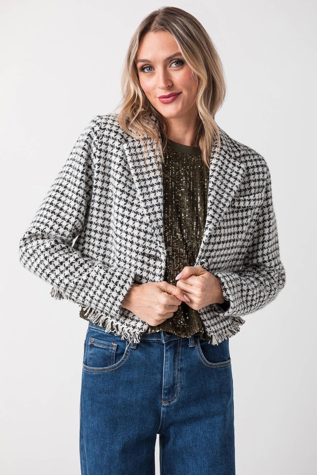 Lili Sidonio Check Woven Jacket