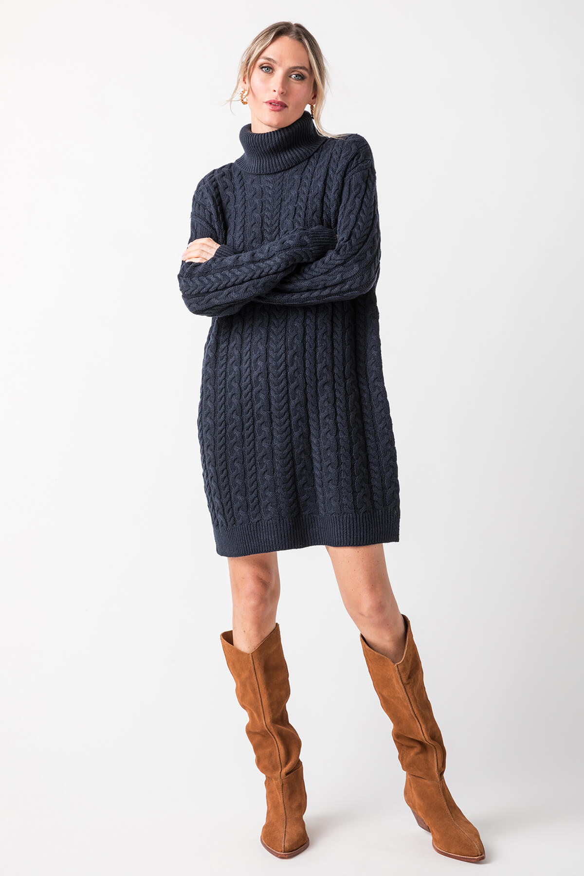 RD Style Atlacoya Long Sleeve Turtleneck Dress