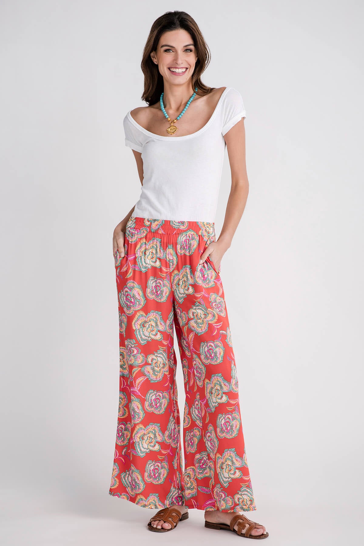 FLORAL REPORT SATIN PANTS l FLYING TOMATO | Flying Tomato