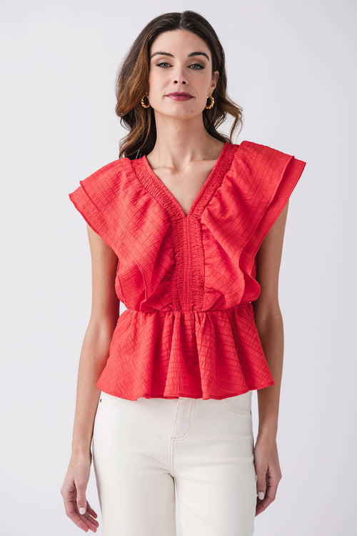 THML Ruffle Vneck Blouse