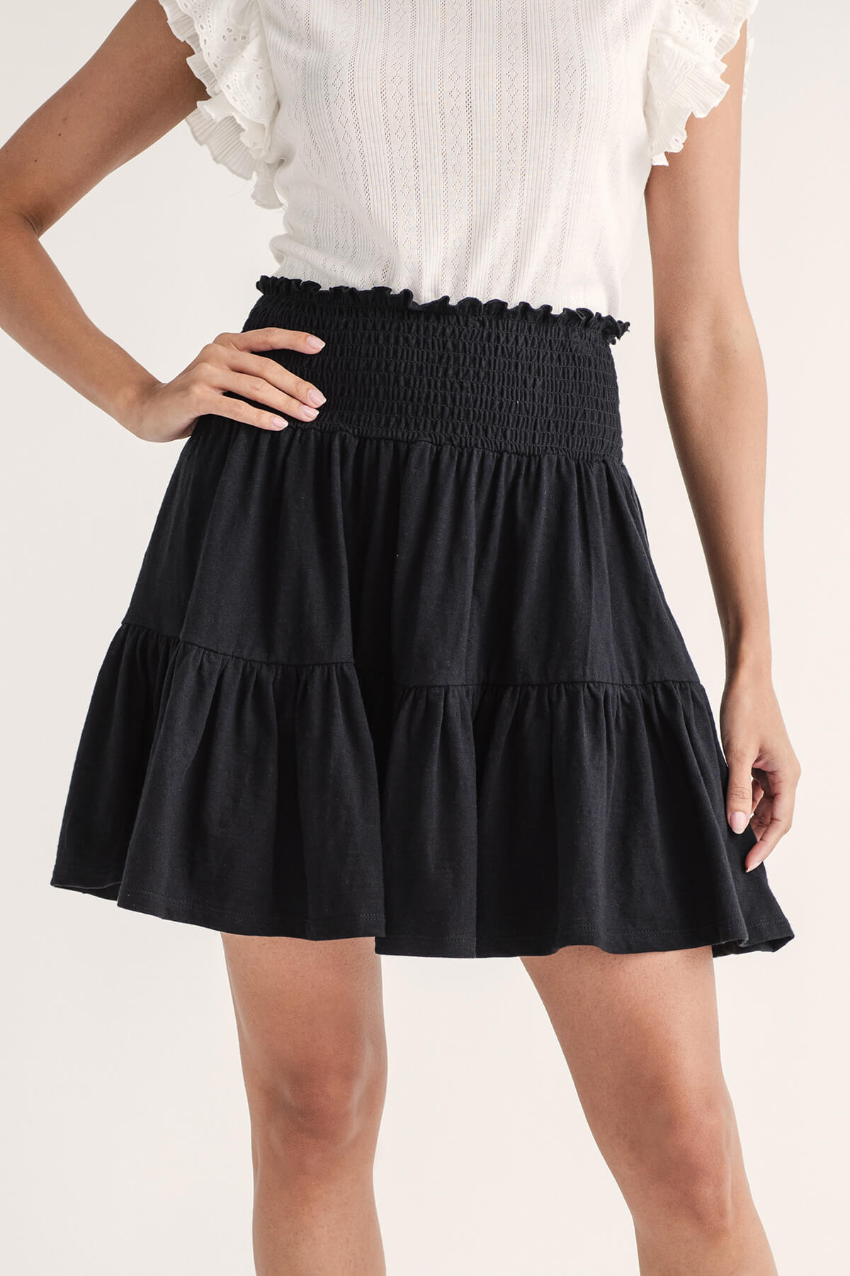 Jersey knit ruched skirt hotsell