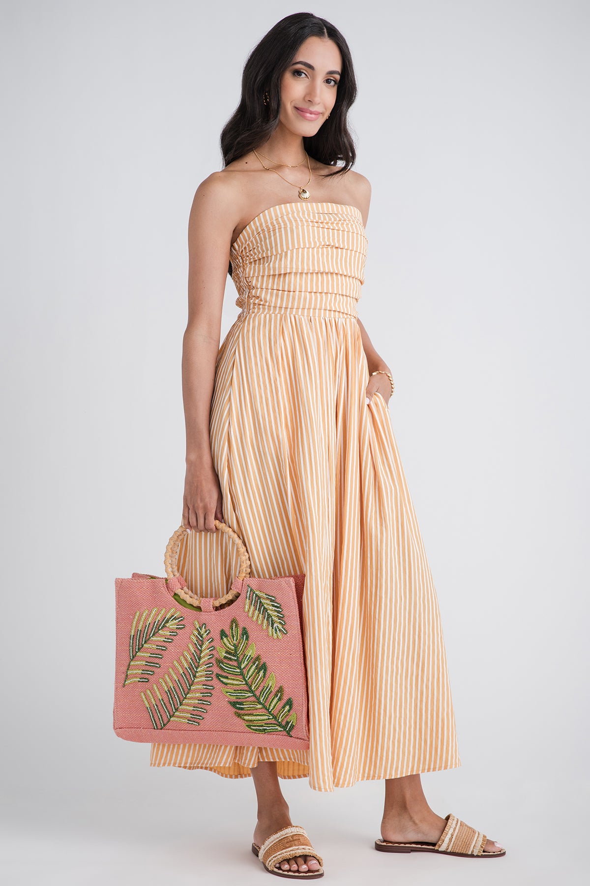 By Together Striped Strapless Dress