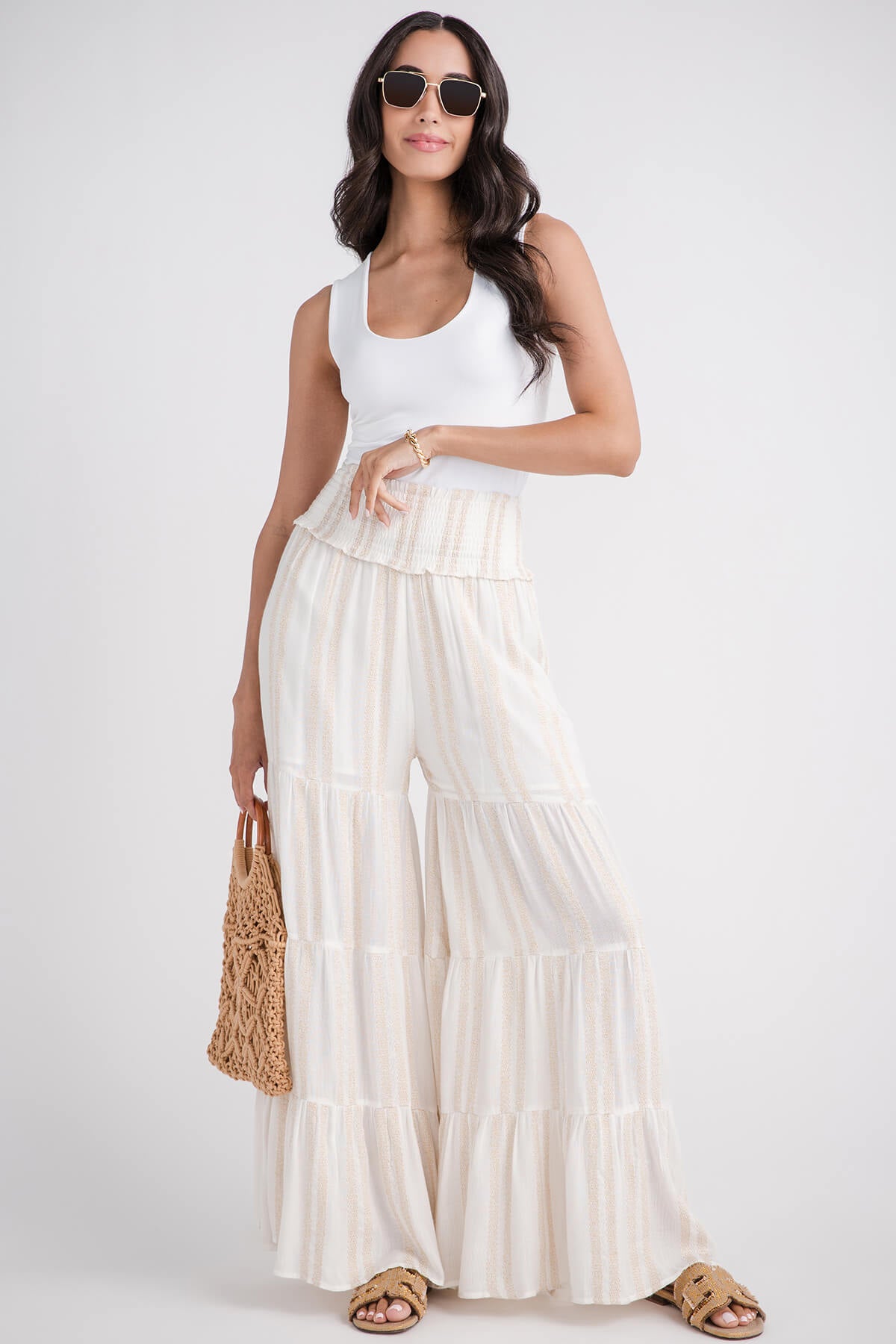 Surf Gypsy Metallic Wideleg Beach Pants