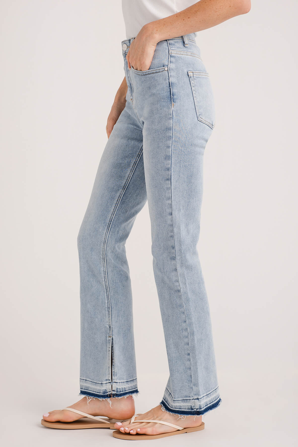 Risen Holly High Rise Straightleg Exposed Hem Jeans