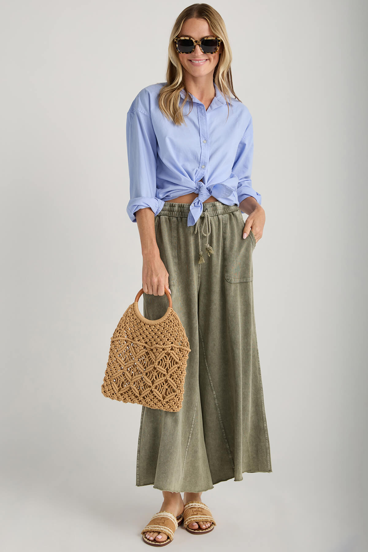 Easel Wide Leg Knit Pants