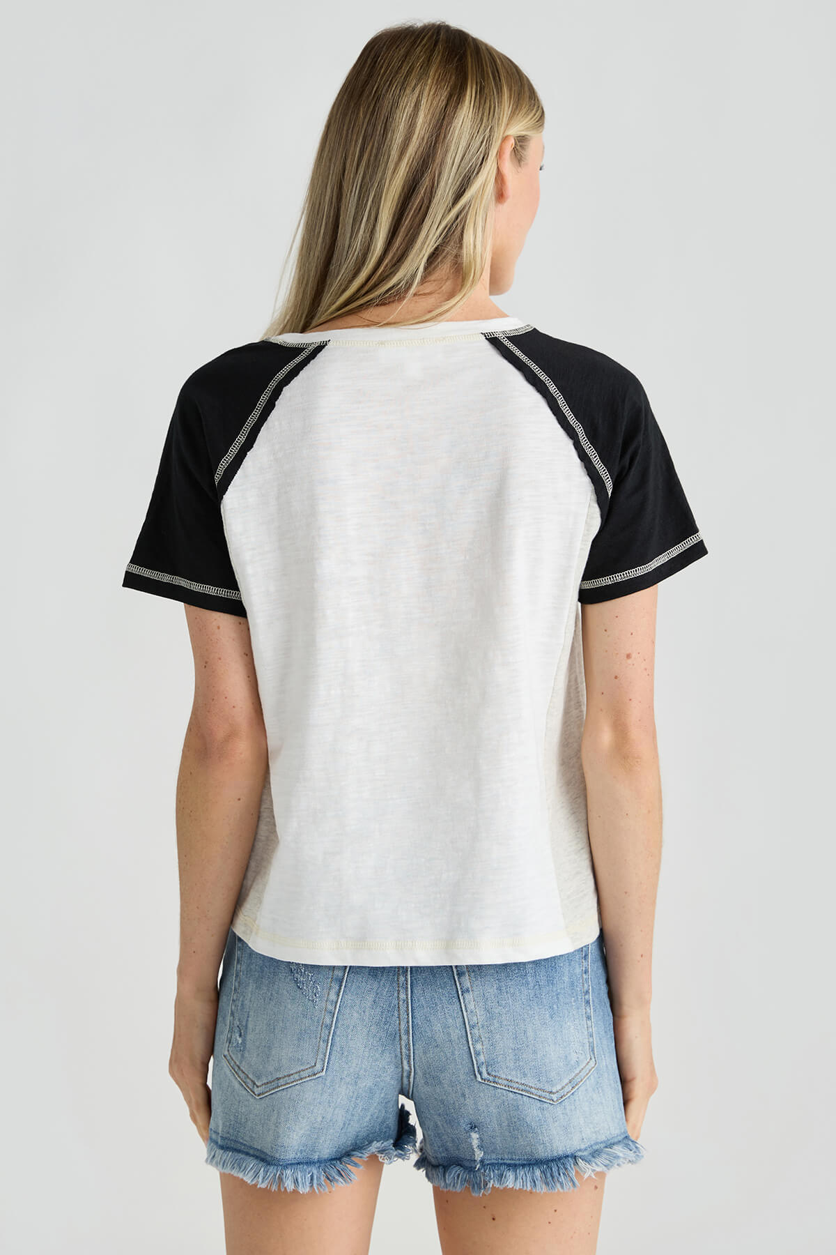 Promesa Easy Fit Round-Neck Colorblock Slub-Knit Tee