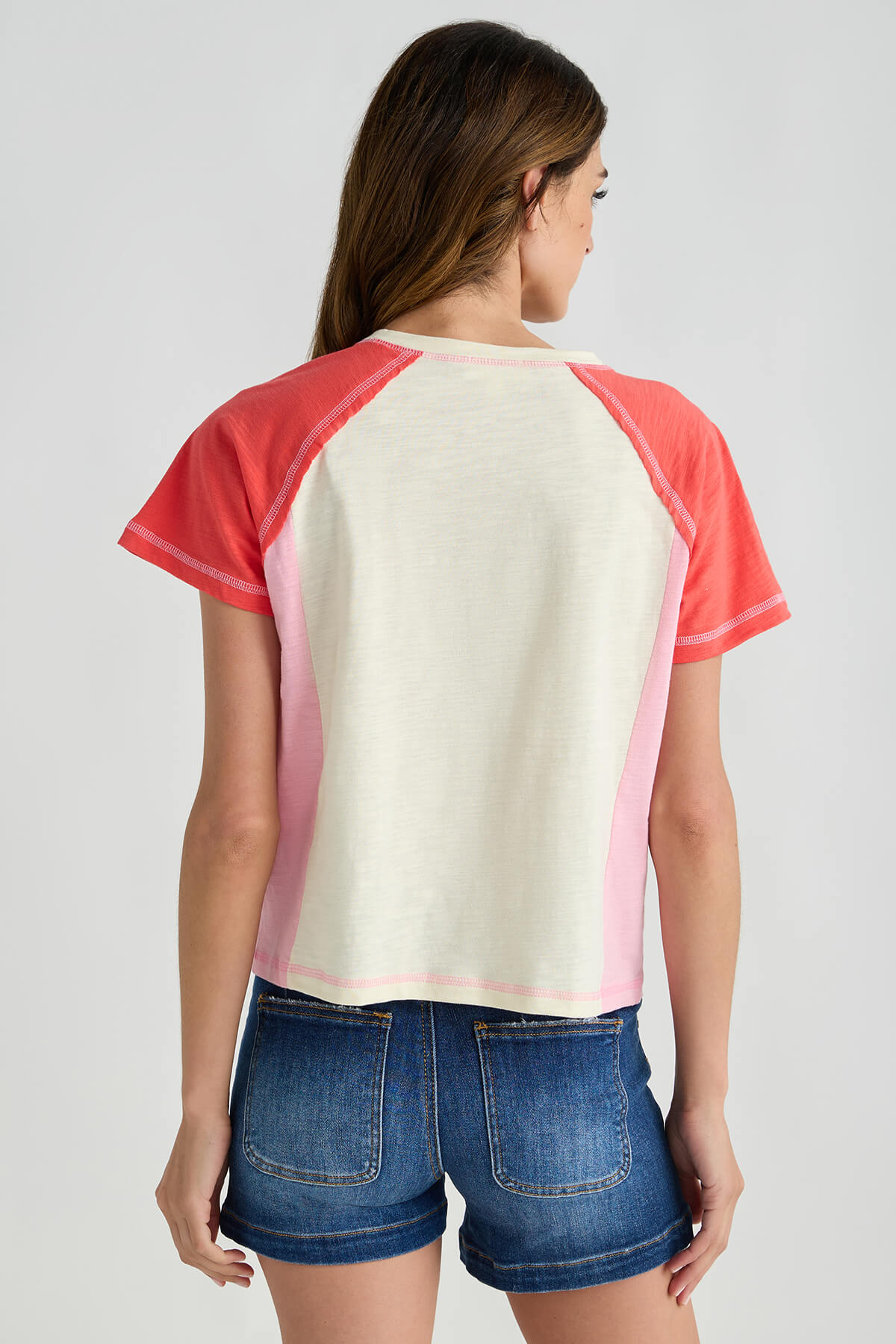 Promesa Easy Fit Round-Neck Colorblock Slub-Knit Tee