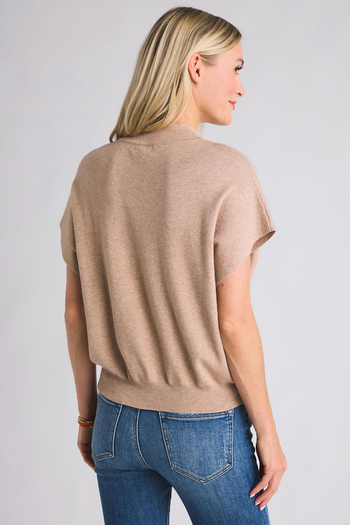 Eesome Mockneck Sleeveless Knit Sweater