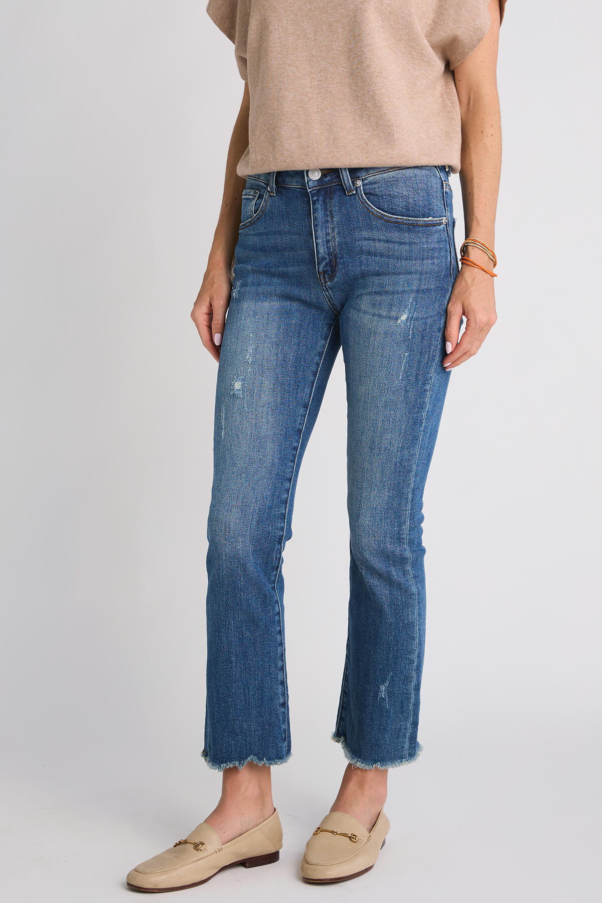 Jeans distressed clearance hem