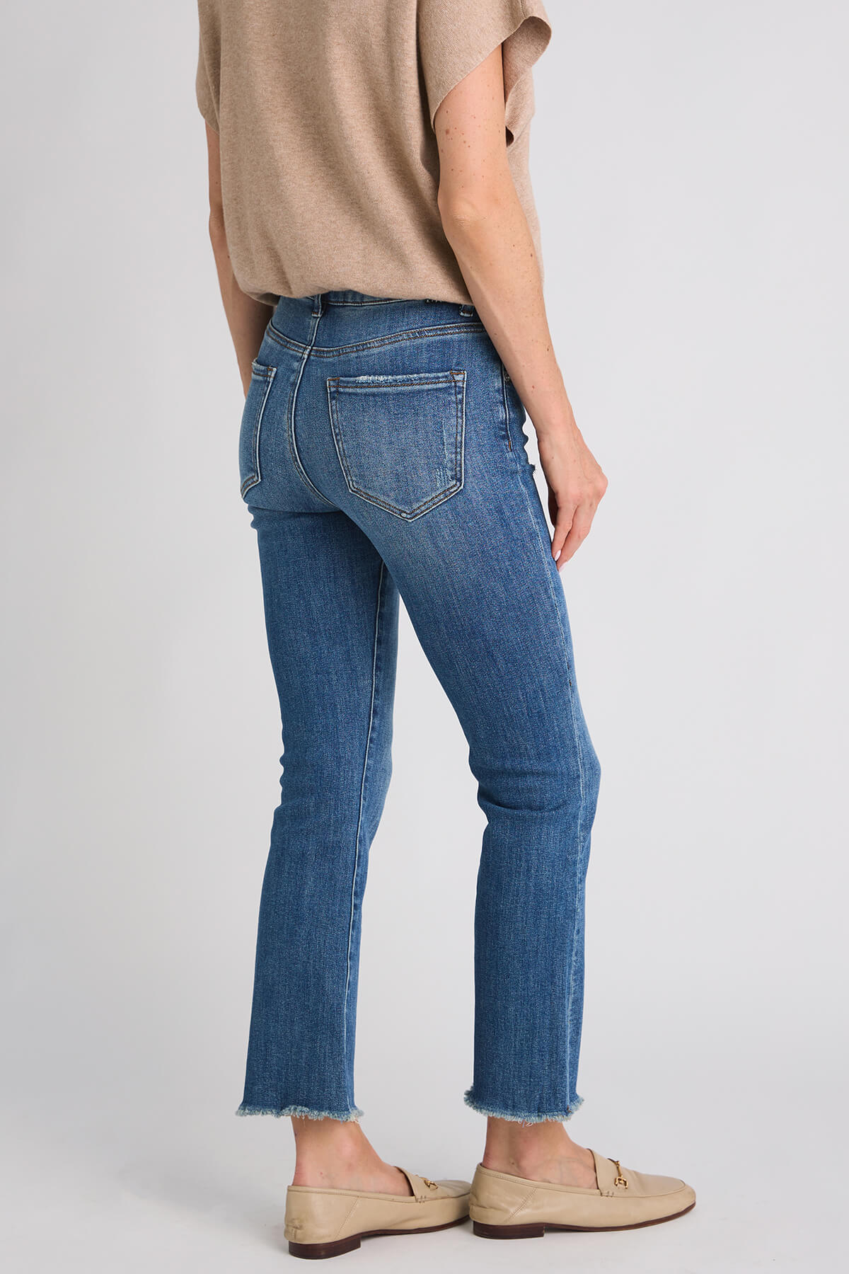 Distressed raw hem on sale jeans