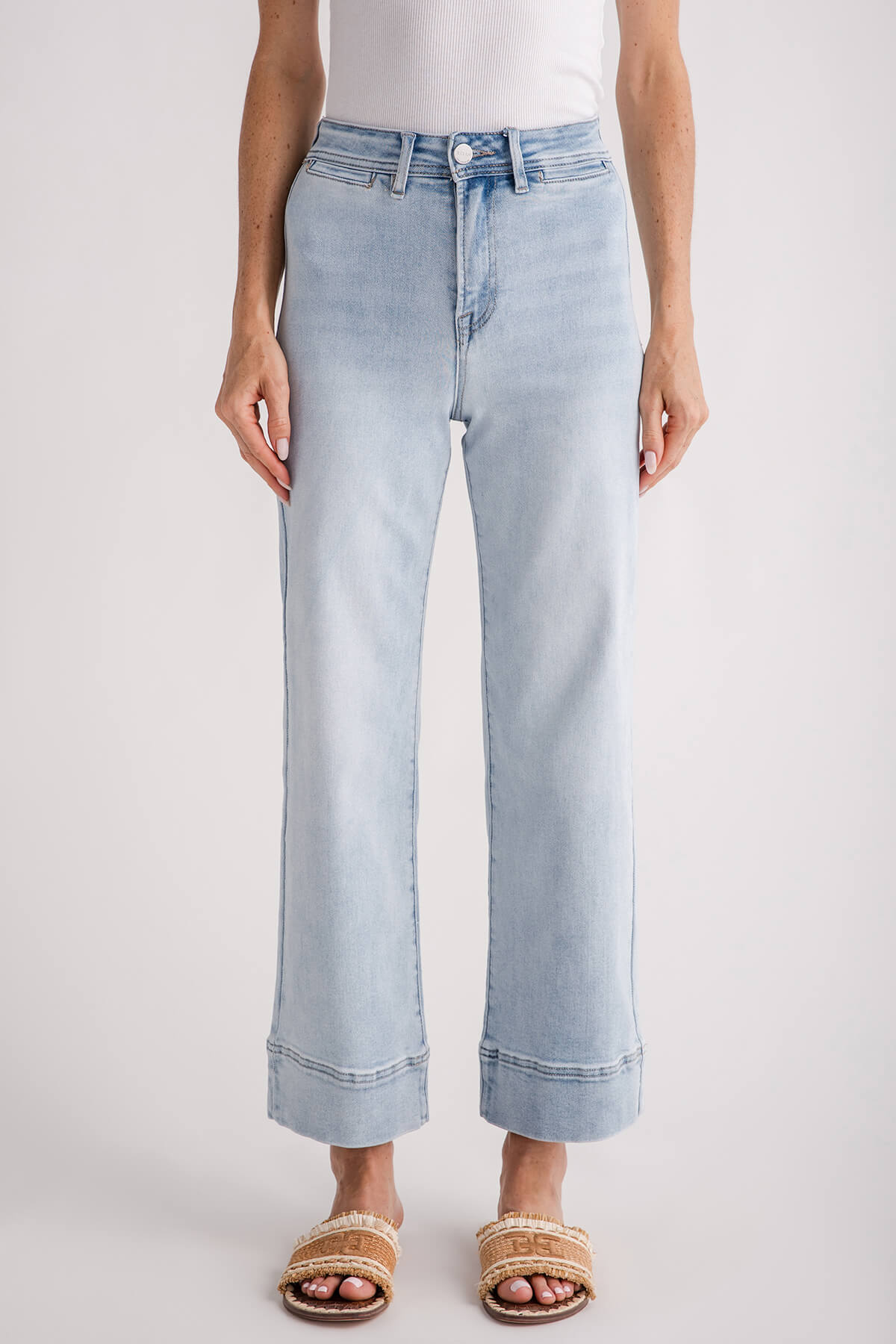 Risen Waverly Wide Hem Ankle Jeans