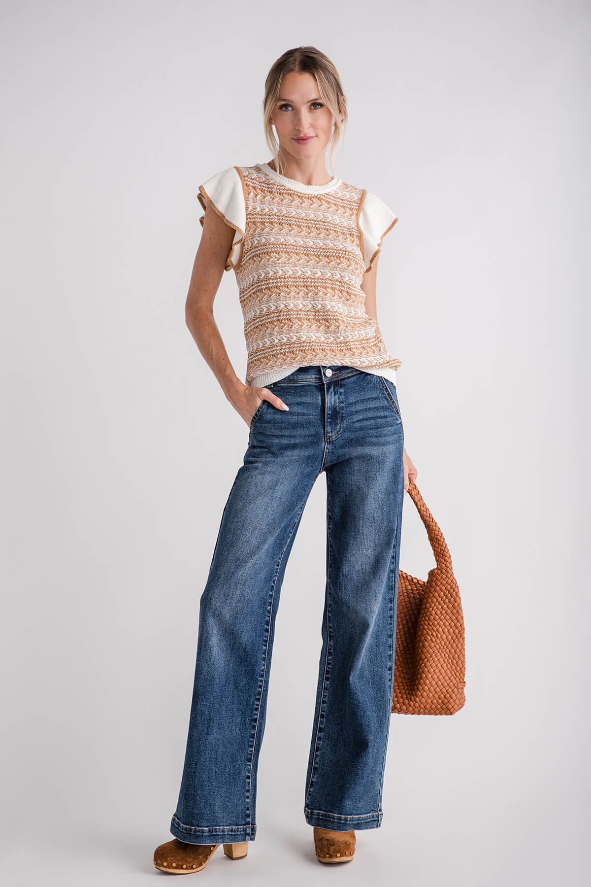 Skies Are Blue Ruffle Sleeve Sweater Social Threads