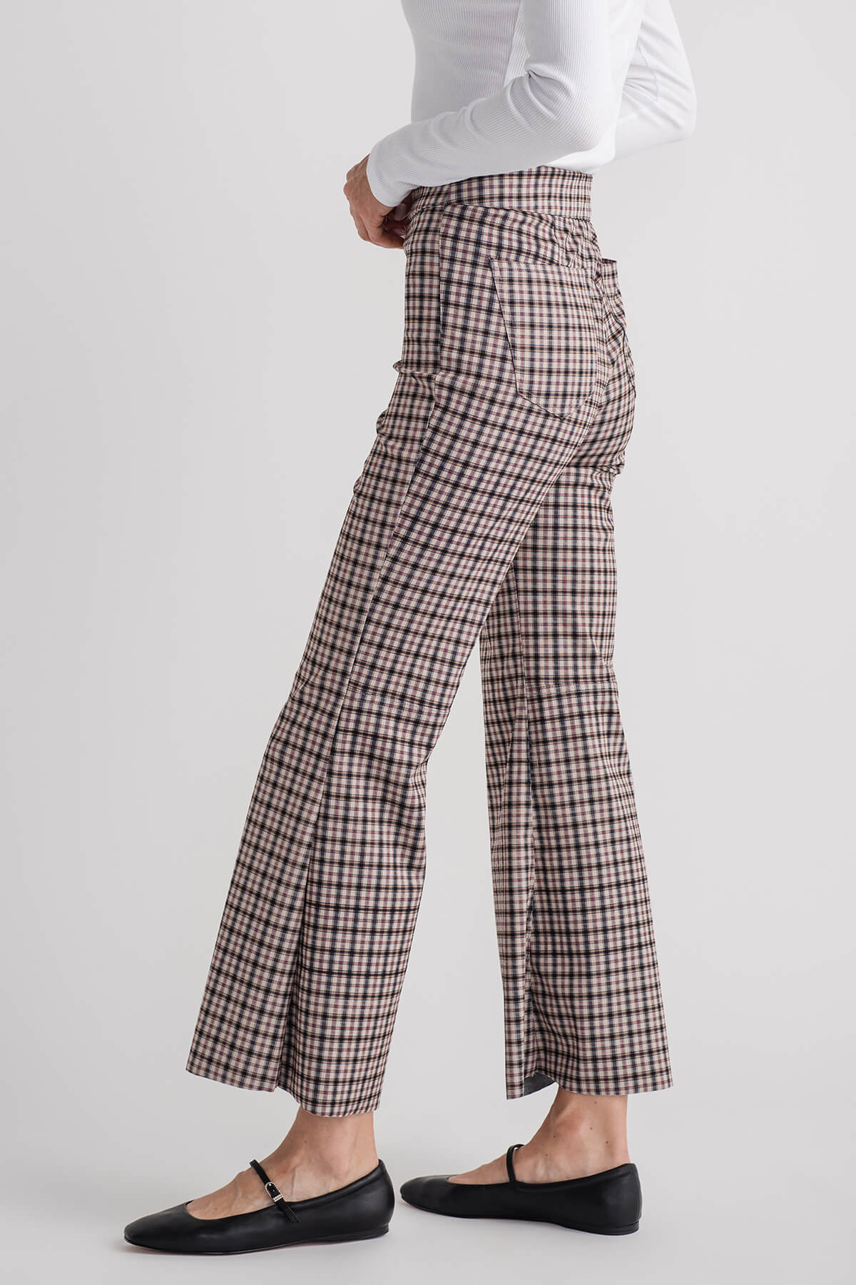 Miou Muse Plaid Pattern Flare Pants