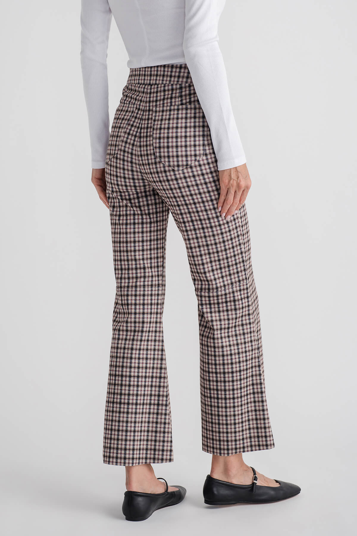 Miou Muse Plaid Pattern Flare Pants