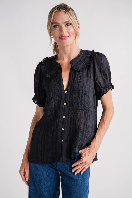 Gigio Peter Pan Collar Button Down Shirt