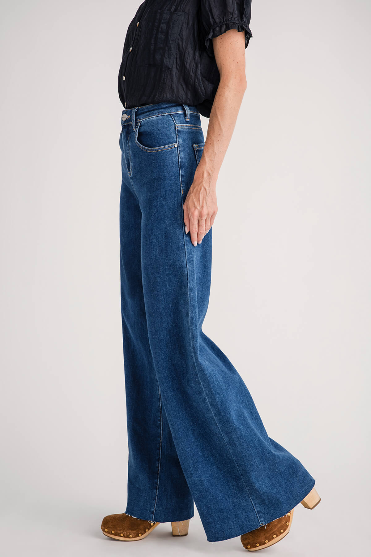 Risen Austin High Rise Ultra Wideleg Raw Hem Jeans