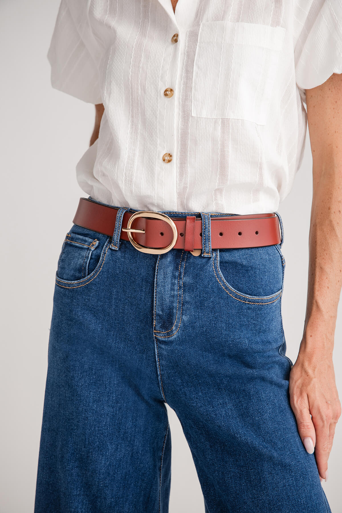 Love & Thyme Genuine Leather Basic Belt